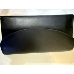 Field Manor Women's Full Grain Leather Card Slots Bifold Long Wallet Black